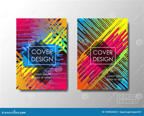 Cover Design with Vivid High Contrast, Vector Background, Editable Document Brochure Layout ...