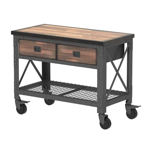 Duramax 2-Drawer Rolling Workbench 48 In. x 24 In. with wood top and ...