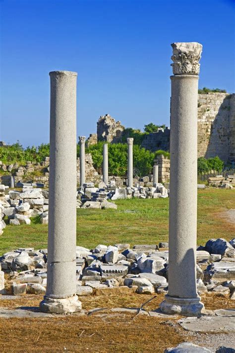 Turkey. Side. Ruins stock image. Image of culture, blue - 32688937