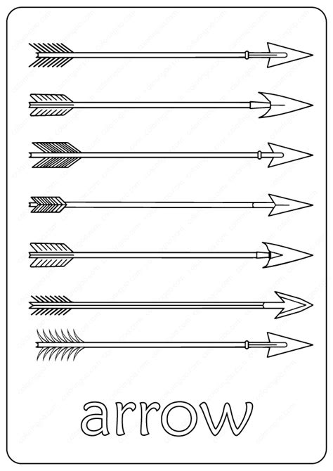 Printable Arrow Outline Coloring Page | Coloring book pages, Coloring pages, Coloring books