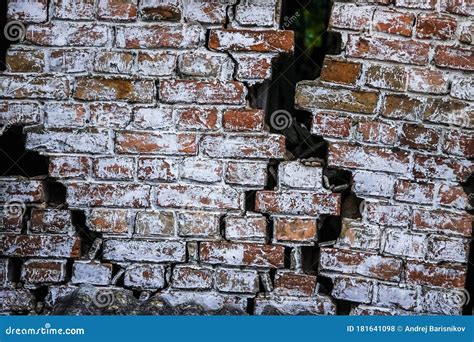 Old Crumbling Brick Wall with Gaps through Stock Photo - Image of brick, great: 181641098