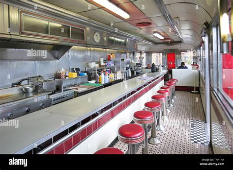 American diner interior hi-res stock photography and images - Alamy