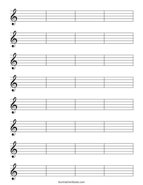 Blank Sheet Music (Free Printable Staff Paper) – DIY Projects, Patterns, Monograms, Designs ...