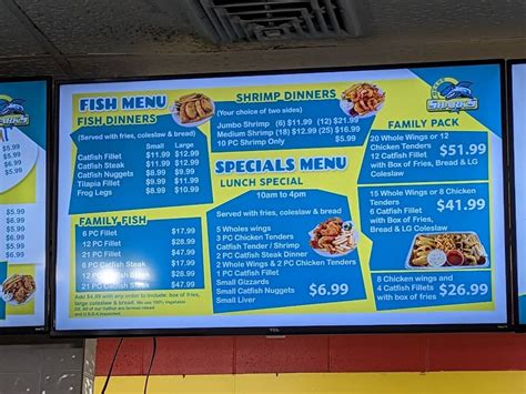 Menu at Sharks Fish & Chicken restaurant, Beebe