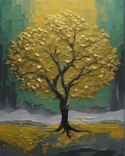 Premium AI Image | Oil painting tree abstract