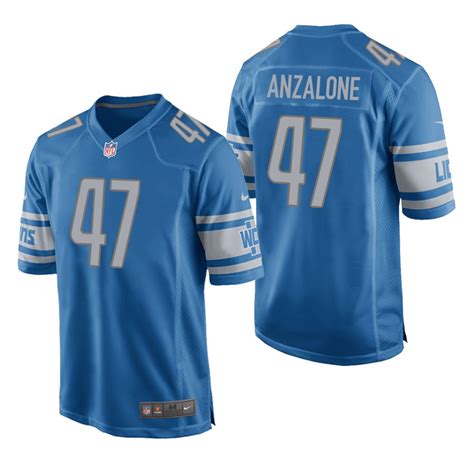 Detroit Lions Alex Anzalone Blue Jersey Throwback Game – Men’s – KatinatSports Store