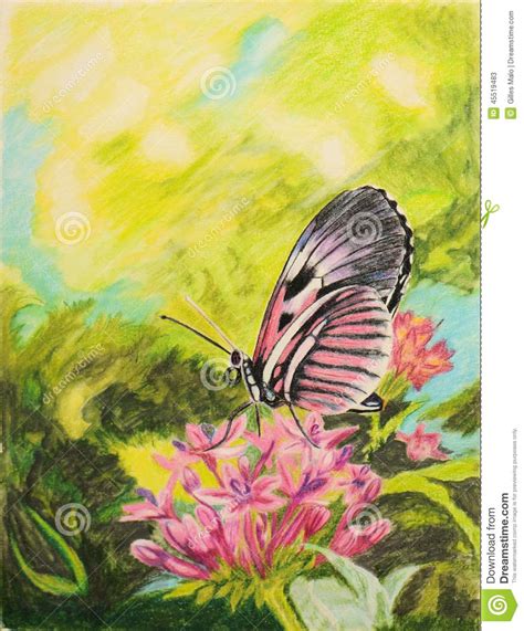 Painting of Piano Key Butterfly Stock Illustration - Illustration of ...