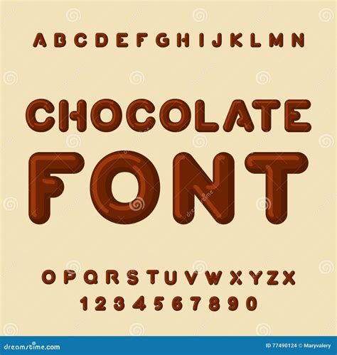 Chocolate Font. Dessert ABC. Sweet Alphabet. Brown Letter Stock Vector - Illustration of choco ...