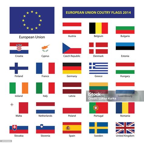 European Union Country Flags 2017 Member States Eu Stock Illustration ...