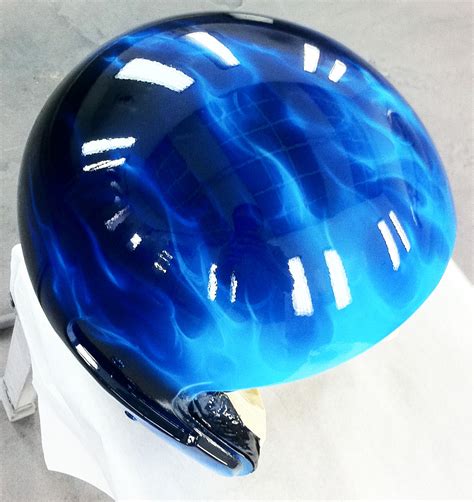 Custom Airbrushed Half Shell Helmet Blue True Fire (Dawn) — Dallas ...