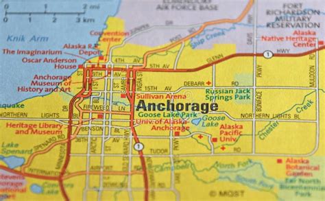 Map Image of Anchorage Alaska Editorial Stock Image - Image of alaska ...