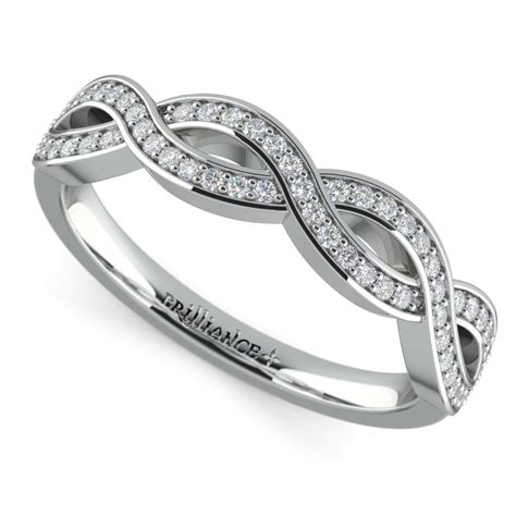 Infinity Twist Diamond Wedding Band In Platinum