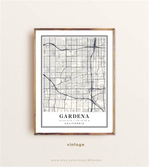 Gardena California Map Gardena CA Map Gardena City Map | Etsy