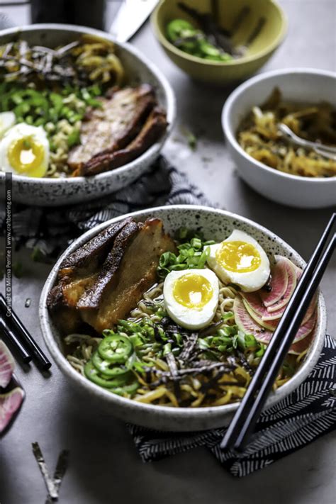 Pork Belly Ramen Bowl with Soft Boiled Egg & Bean Sprouts