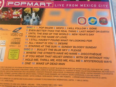 U2 COLLECTIBLES : U2 POPMART LIVE IN MEXICO CITY 1998 (RARE HONK KONG VIDEO CD VCD 2 DISC SET)