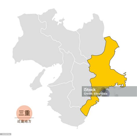 Mie Prefecture Map Of Mie Prefecture In The Kinki Region Stock ...