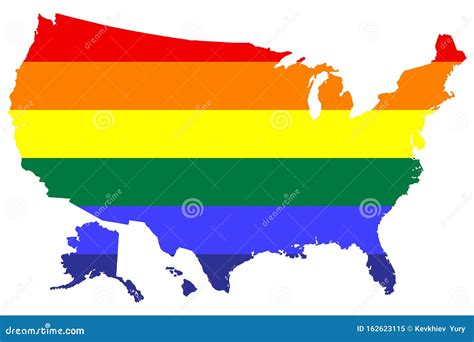 3D LGBT Flag Map of USA Vector Stock Vector - Illustration of graphic ...