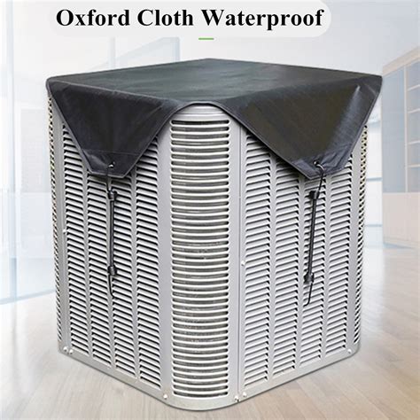 Air conditioner cover outdoor mesh waterproof oxford cloth protective cover dust net cooling fan ...