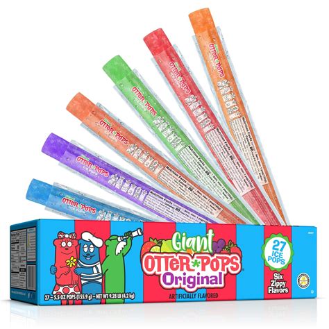 Amazon.com : Otter Pops, Giant Original 5.5oz, 27 Ice Pops, Six Zippy ...