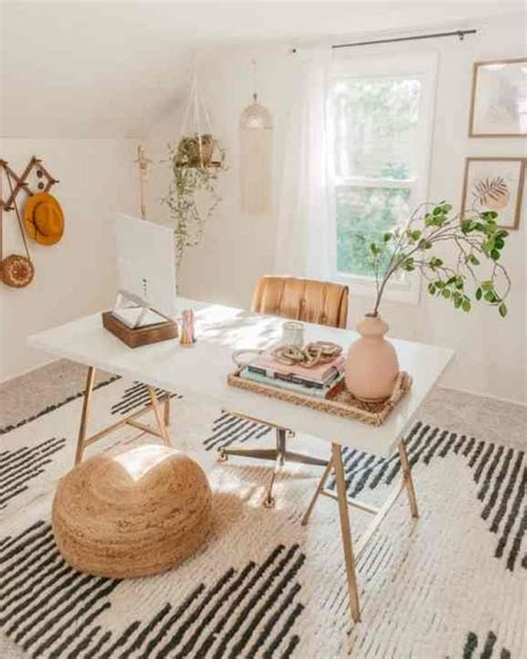 20 Beautiful Boho Office Decor Ideas » Lady Decluttered | Cozy home ...