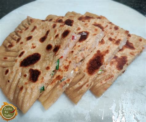 Chilli Onion Garlic Paratha - Zayka Ka Tadka