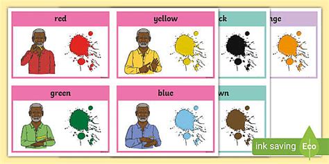 BSL Colour Signs Flashcards (teacher made) - Twinkl