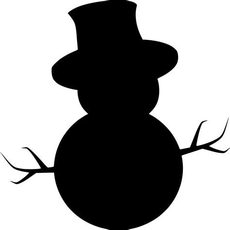 Vector silhouette of snowman on white background 22933185 Vector Art at ...