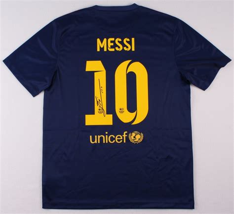 Lionel Messi Signed Barcelona Nike Authentic Soccer Jersey (Messi COA ...