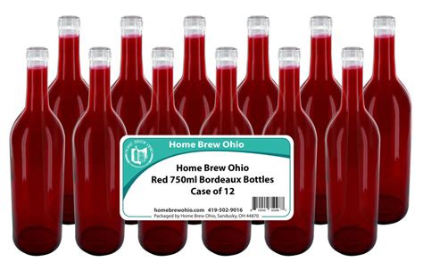 Home Brew Ohio Red 750ml Bordeaux Bottles Case of 12 - Home Brew Ohio