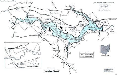 Dillon Lake Fishing Map - Southeast Ohio - GoFishOhio HQ