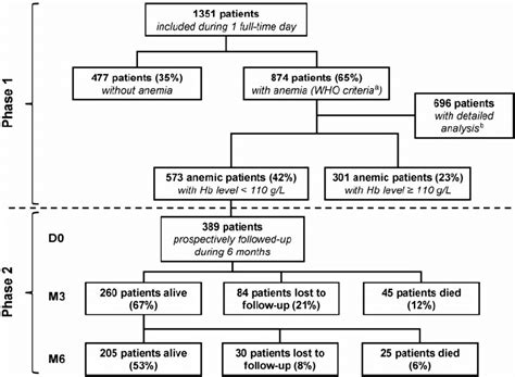 Flow-chart summarizing the design of the study. a WHO criteria: anemia ...