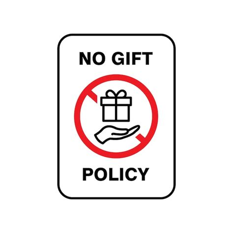 Premium Vector | No gift policy sign