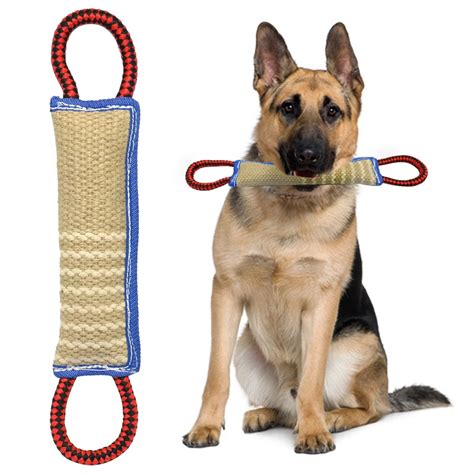 Dog Training Bite Tug Toy Jute For K9 Schutzhund Dogs Pet Playing Chewing Toys Teeth Cleaning ...