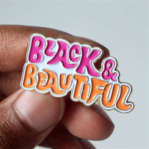 Black & Beautiful Enamel Pin Badge Gold Plated Black Girl Magic Black ...