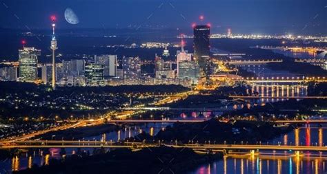 Vienna City Skyline at Night | City skyline, Skyline, City