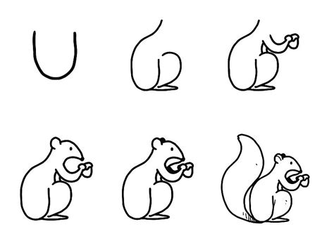 How to draw A simple squirrel step by step - Drawing Photos