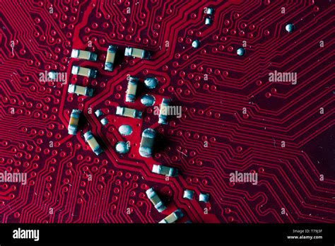 Printed circuit board red background hi-res stock photography and images - Alamy