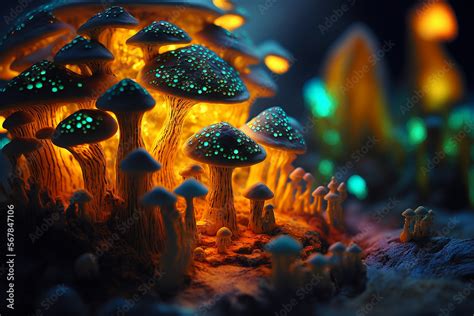 Mushroom Wallpaper ,Fantasy Wallpaper, 4K, Mushroom Light, Fantasy Mushroom, Jungle, Forest ...