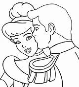 Cinderella And Prince Charming Kissing Coloring Pages  Wecoloringpage sketch template