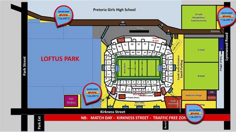 Drop off points for water at Loftus Versfeld