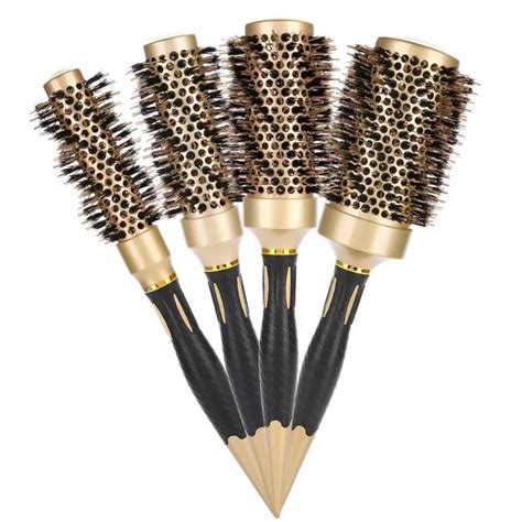 4 Different Sizes Hair Brush Comb Round Anti static Curly Brush Twill ...