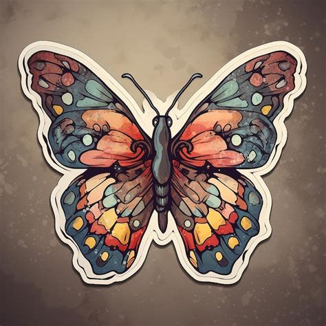 Premium AI Image | Die cut sticker of Colorful Butterfly