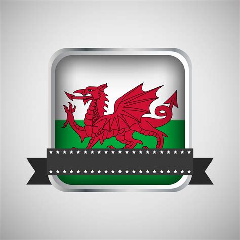 Vector Round Banner With Wales Flag 35217486 Vector Art at Vecteezy