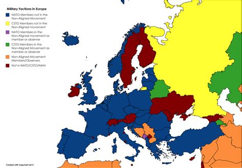[Map] NATO, CSTO, and Non-Aligned Movement Members in Europe : r ...