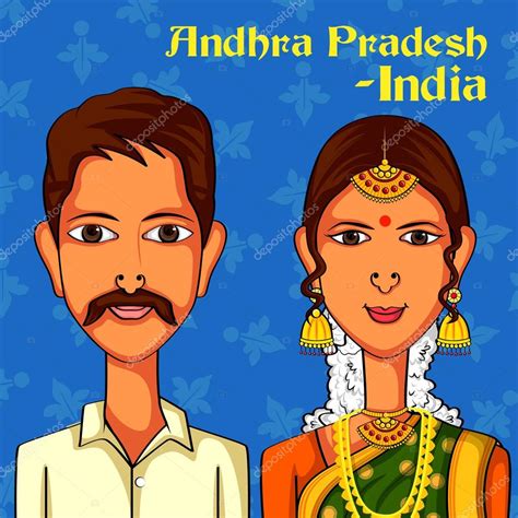 Andhrait Couple in traditional costume of Andhra Pradesh, India Stock Vector by ©PremiumStock ...