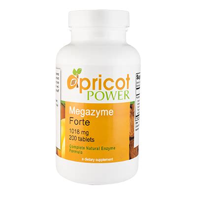 Megazyme Forte: Pancreatic Enzymes, 200 Tablets | Apricot Power | Apricot Power