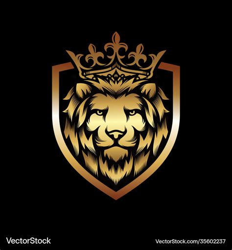 Luxury golden royal lion king logo template Vector Image