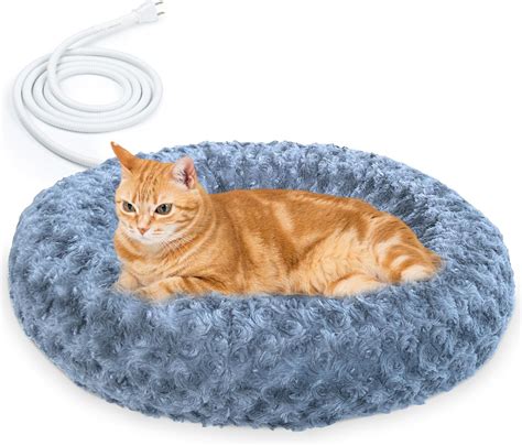 AUPETEK Heated Cat Beds for Indoor Cats Warming Cat Beds Super Soft ...