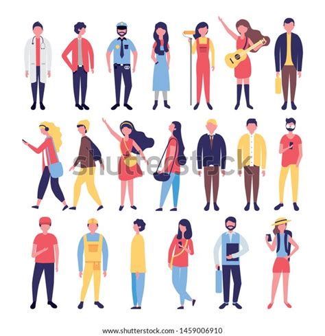 Group Community People Bundle Characters Vector Stock Vector (Royalty ...