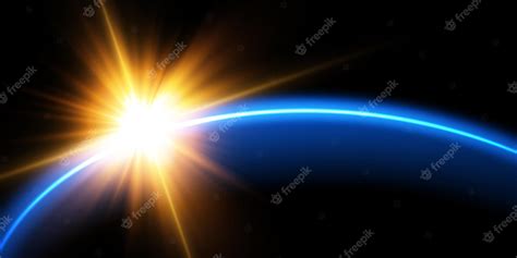 Premium Vector | The edge of a solar eclipse on a black background blue ...